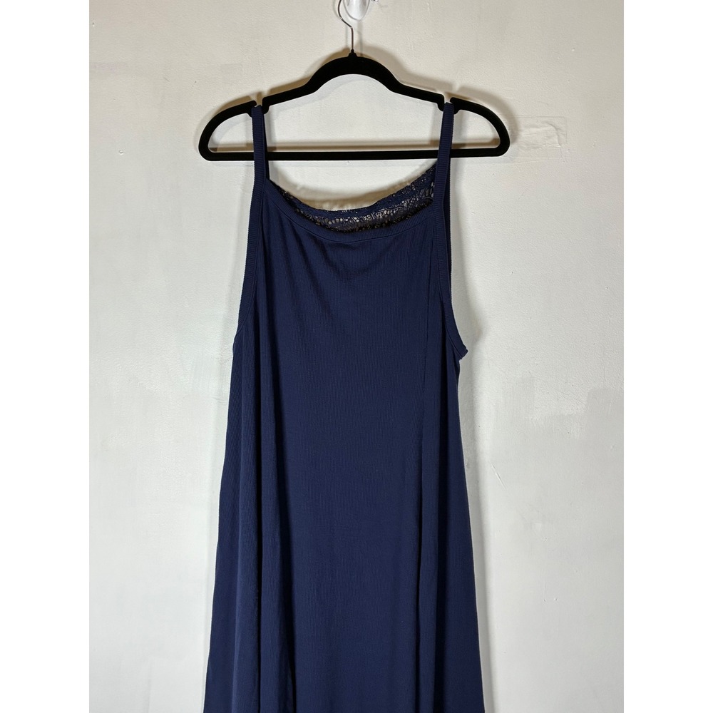 Torrid XL Size 1 Navy Blue Lace Ribbed Knit A Line Maxi Jumper Dress - Picture 5 of 8